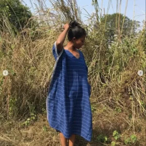 Inidgo weaved kaftan