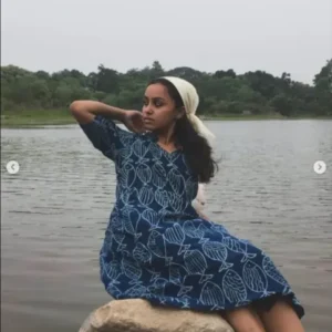 Fish batik wrap dress