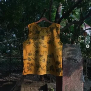 Ecoprinted yellow base top