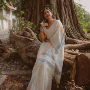 Manjishtha-Indigo jamdani