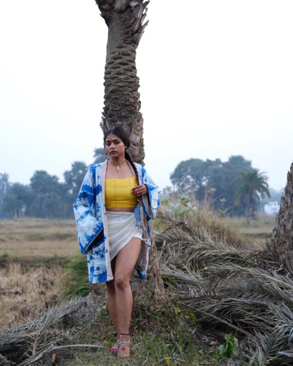 Tie dye kimono(with hand embroideries) - Image 4