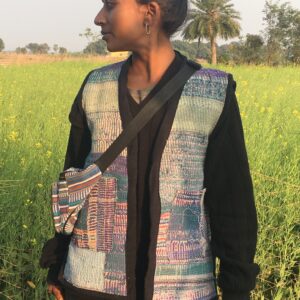 Upcycled kantha half jacket