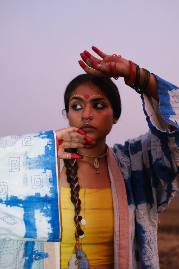 Tie dye kimono(with hand embroideries) - Image 3