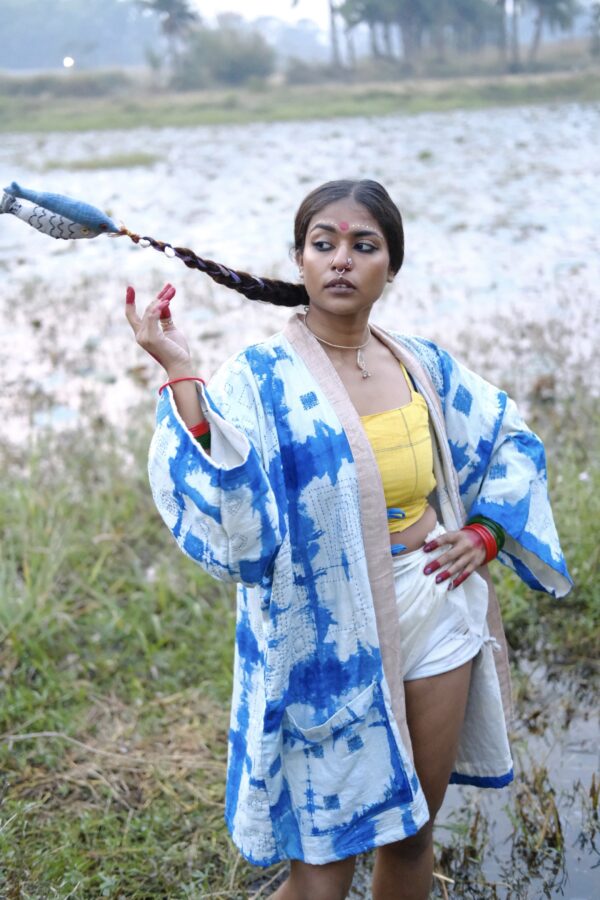 Tie dye kimono(with hand embroideries) - Image 2